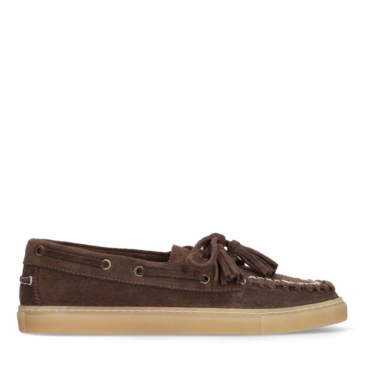 Bruine suède boatloafers