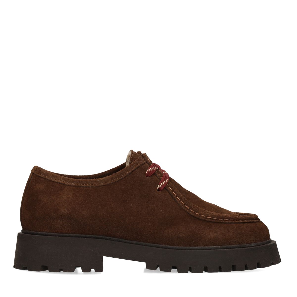 Donkerbruine suède veterschoenen