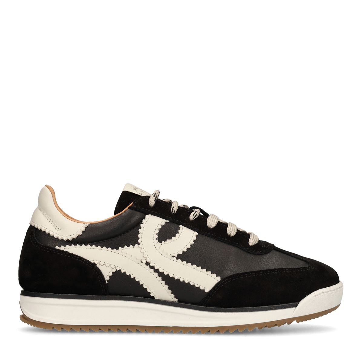 Zwarte leren sneakers met off white details