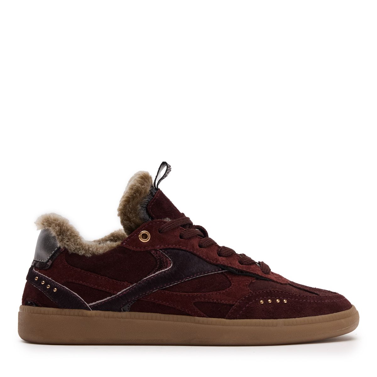 Manfield Burgundy suède sneakers