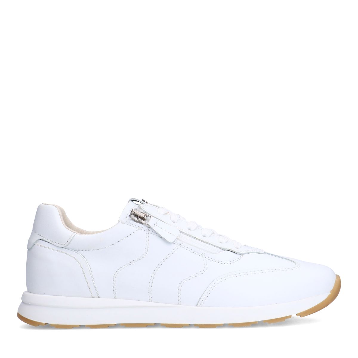 Witte leren sneakers met rits
