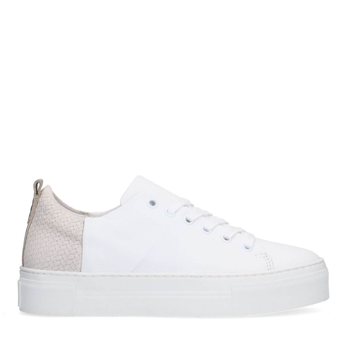 Witte leren sneakers met grijze achterkant