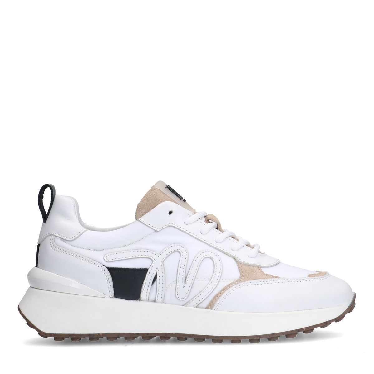 Witte leren sneakers met details