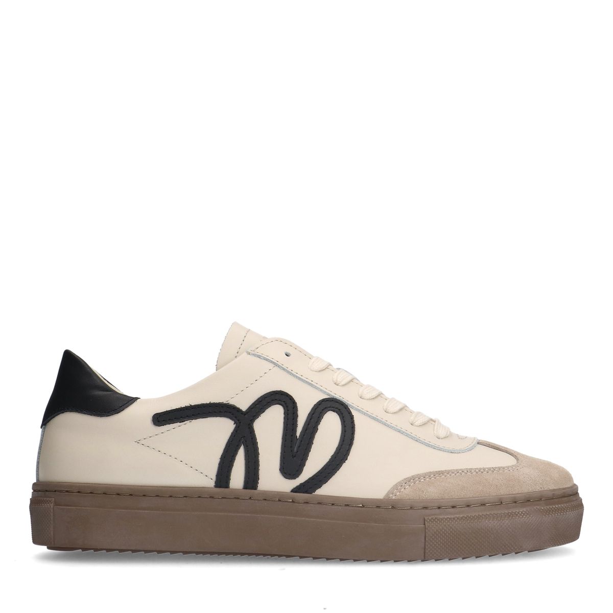 Beige leren sneakers