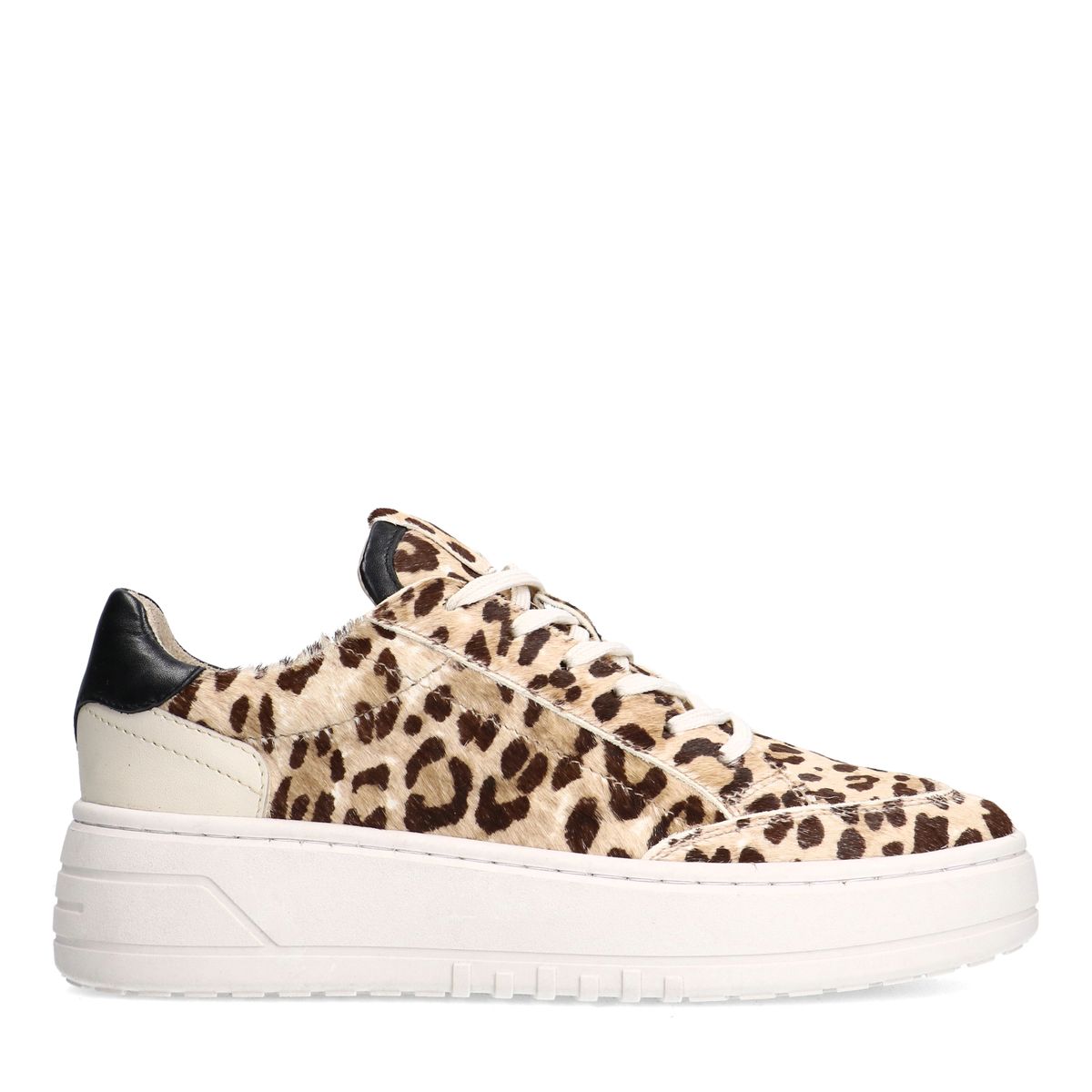 Leopard sneakers met ponyhair