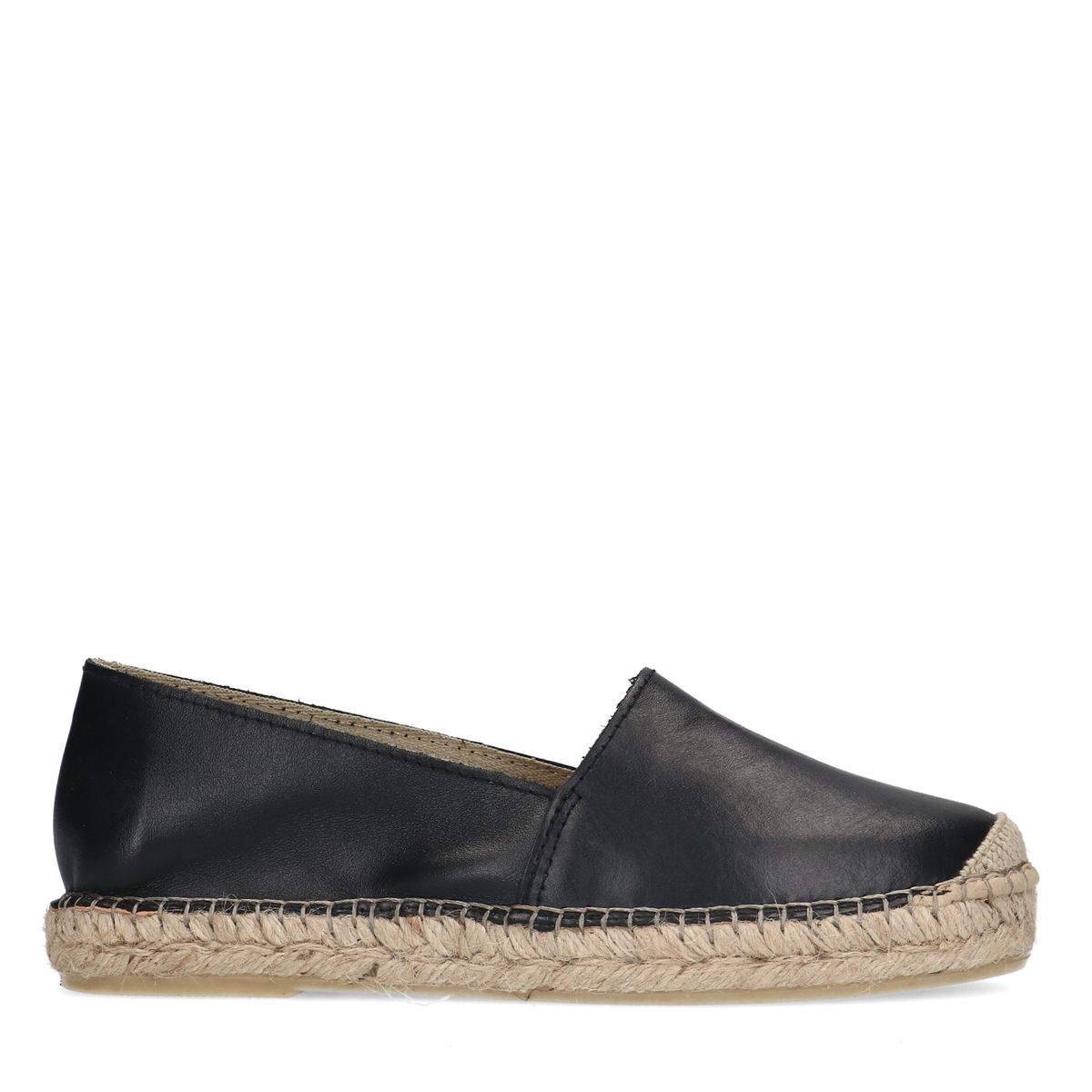 Zwarte leren espadrilles