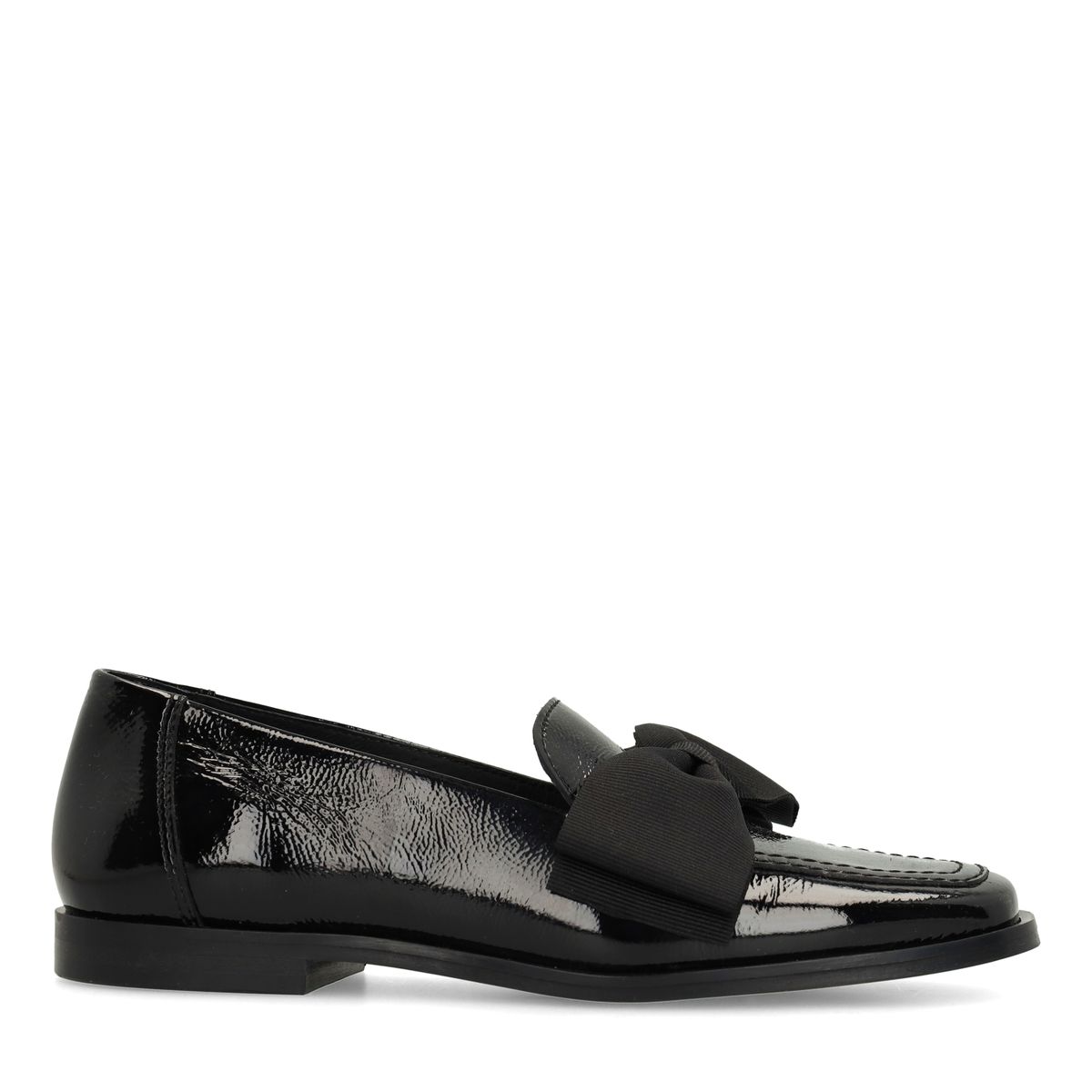 Zwarte lakleren loafers met strik