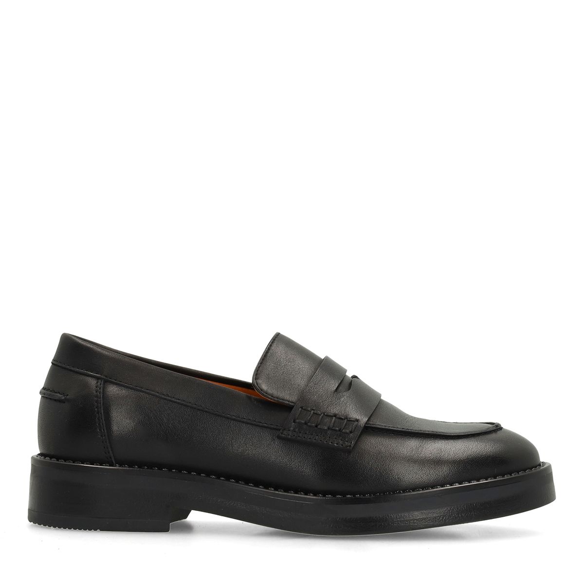 Klassieke zwarte leren loafers