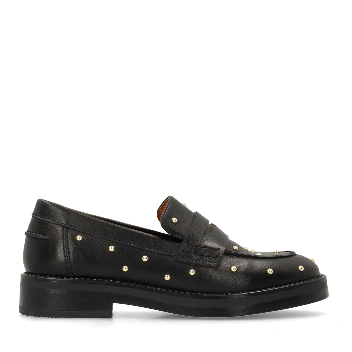 Zwarte leren loafers met studs