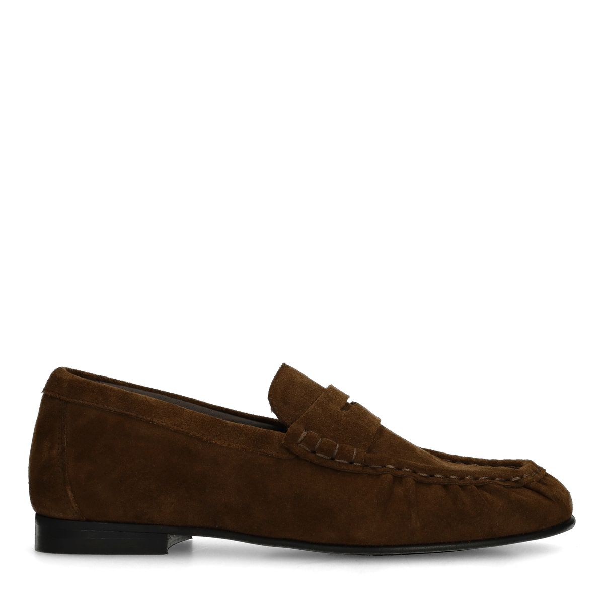 Bruine suède loafers