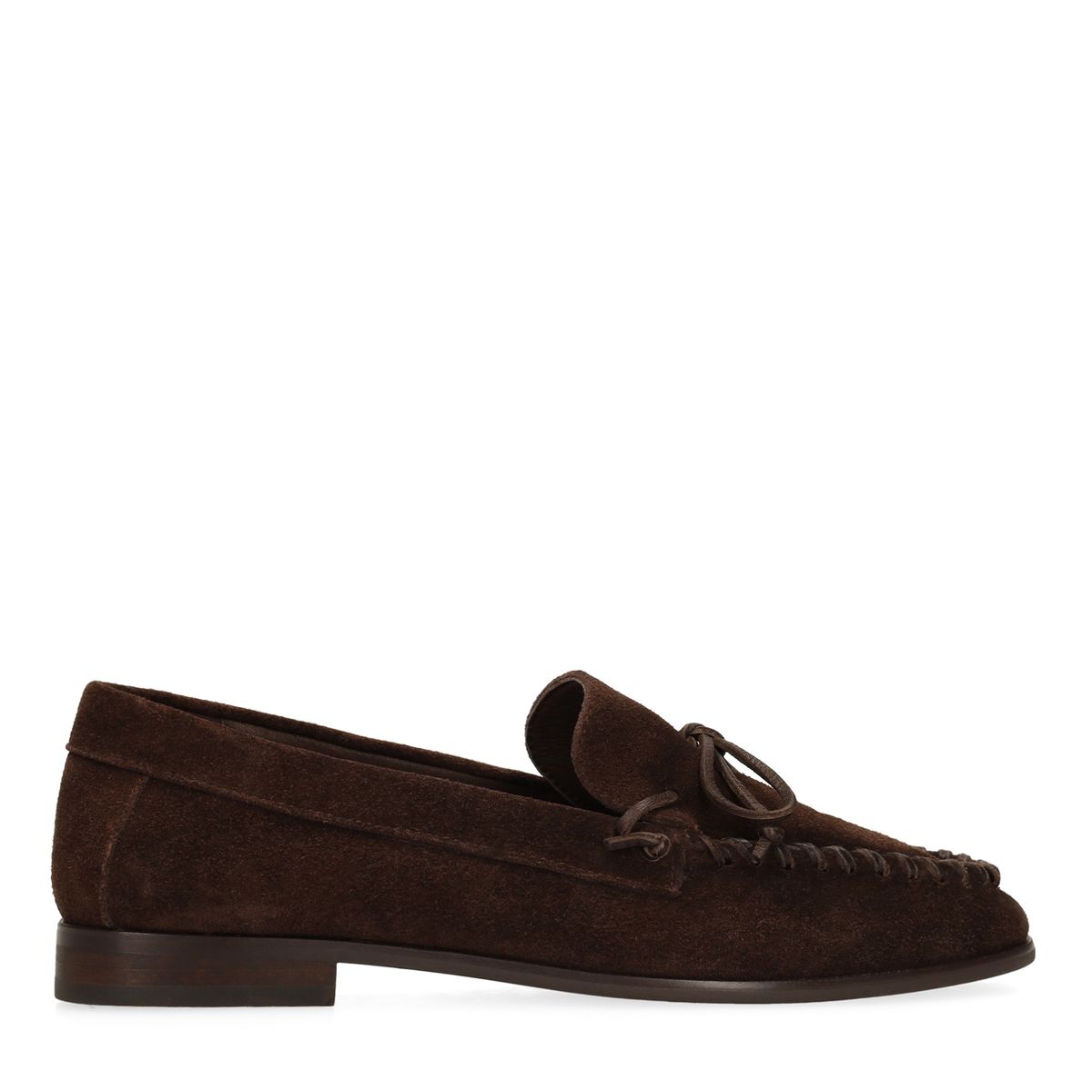 Donkerbruine suède loafers