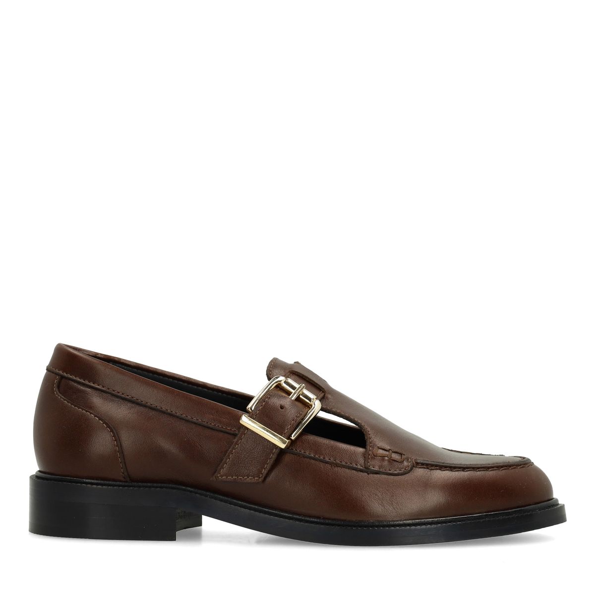 Donkerbruine leren loafers