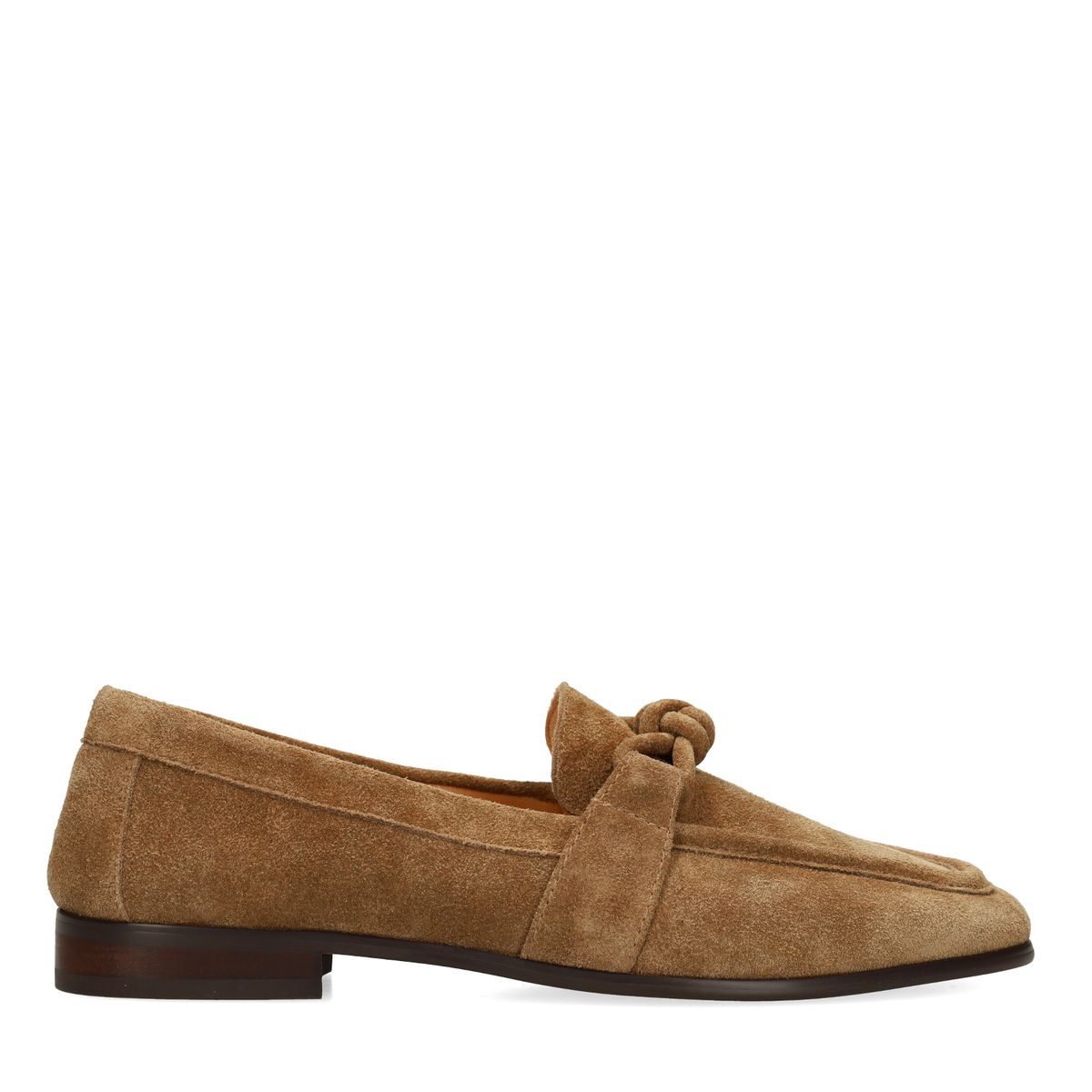 Bruine suède loafers