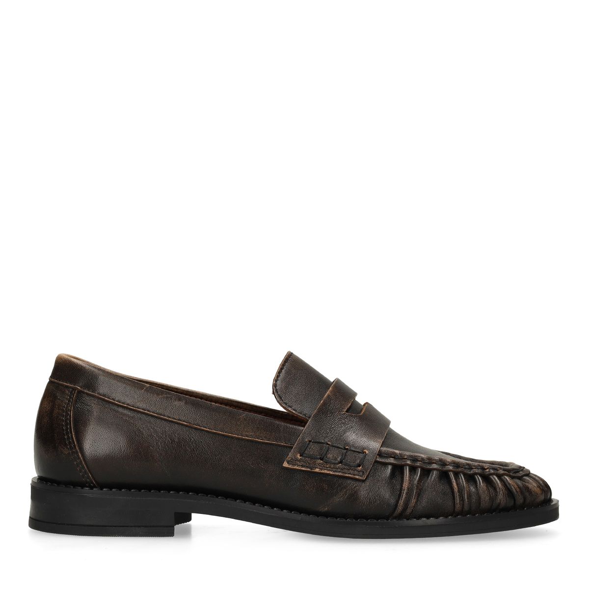 Bruine leren loafers