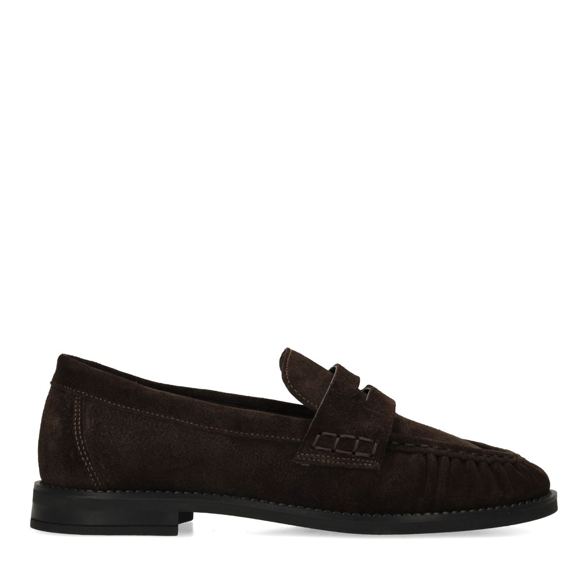 Donkerbruine suède loafers