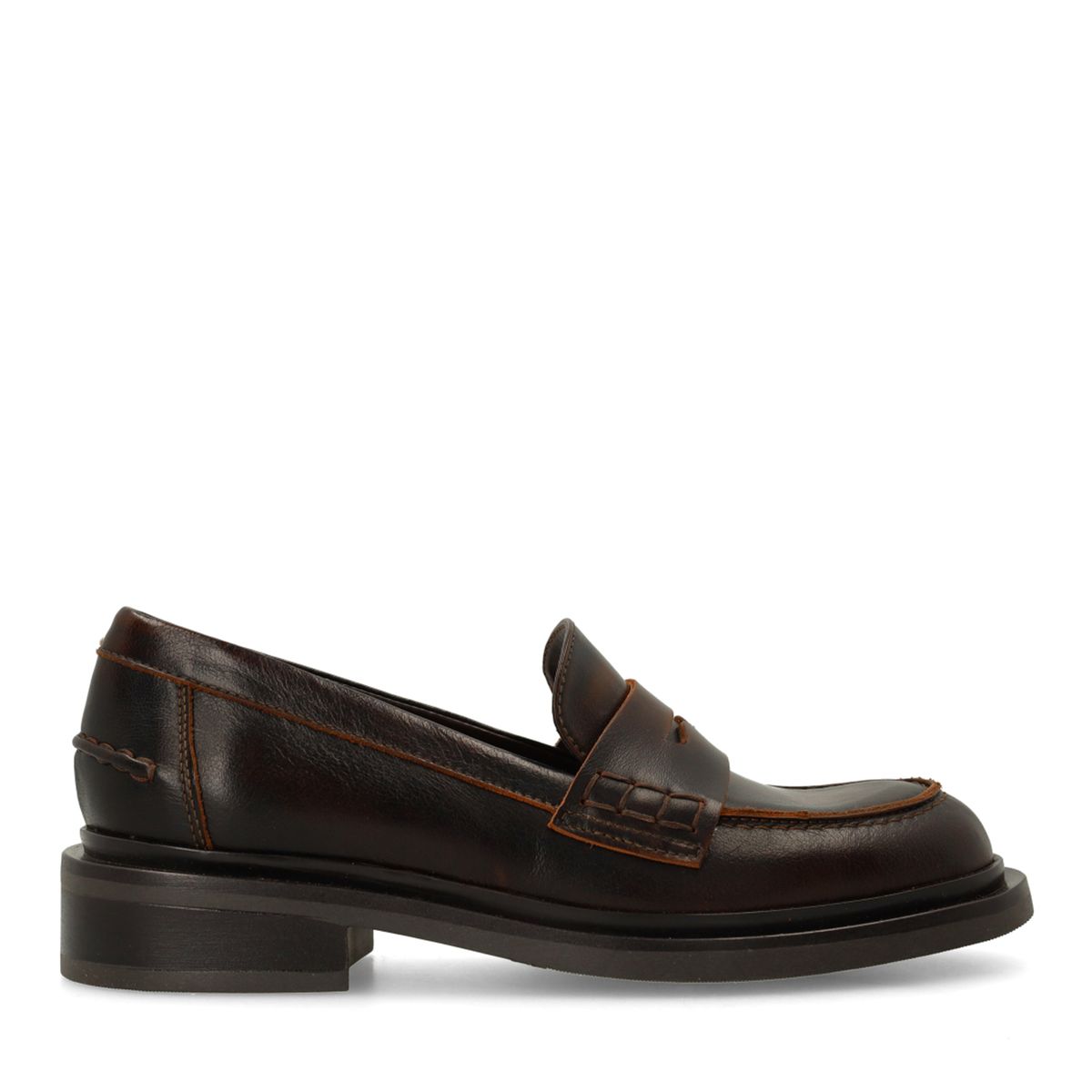 Bruine leren loafers