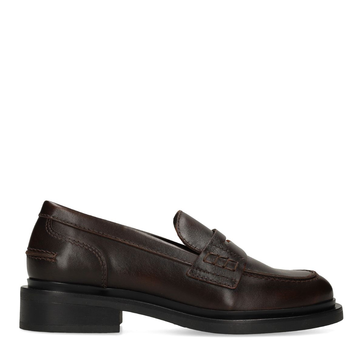 Bruine leren loafers