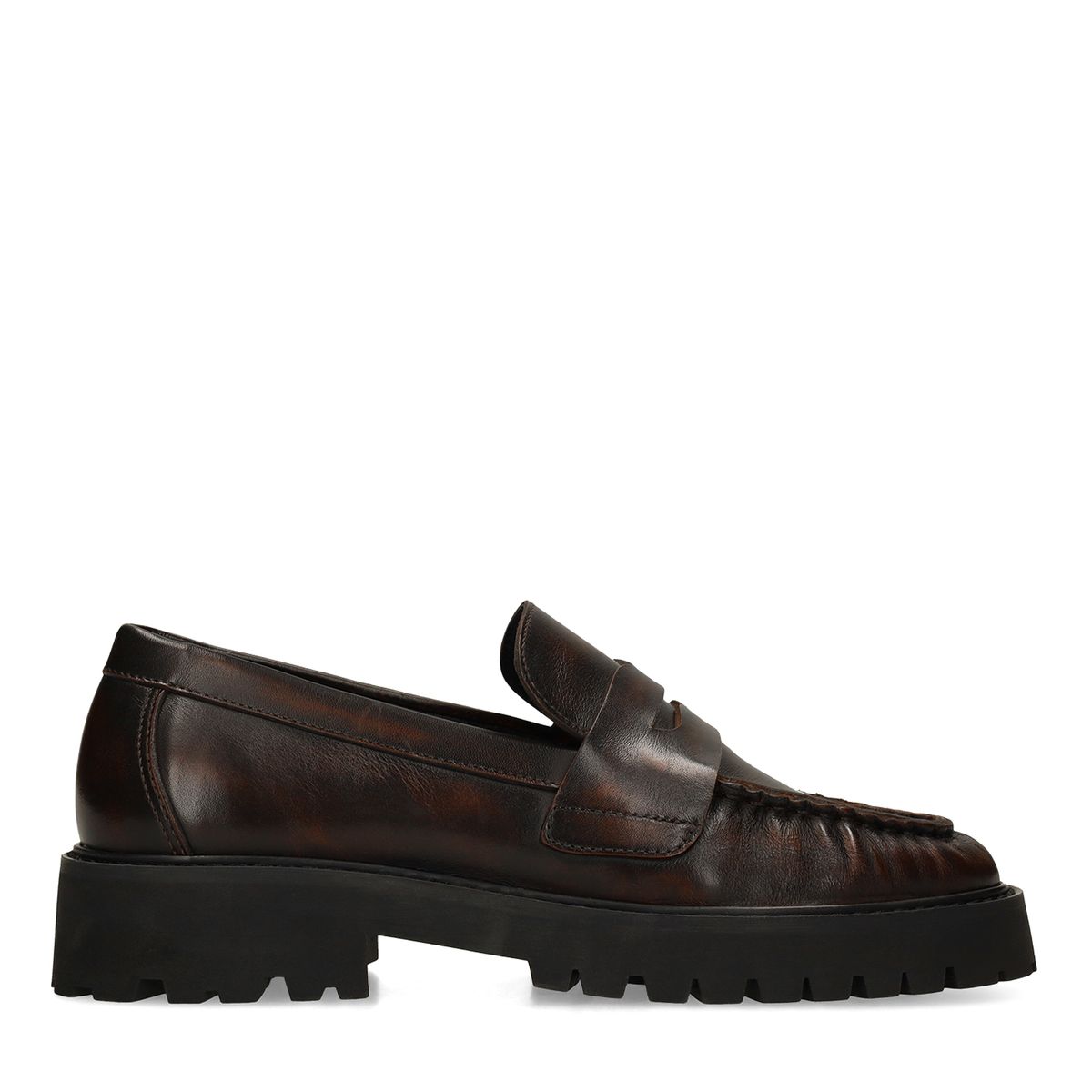 Burgundy leren statement loafers