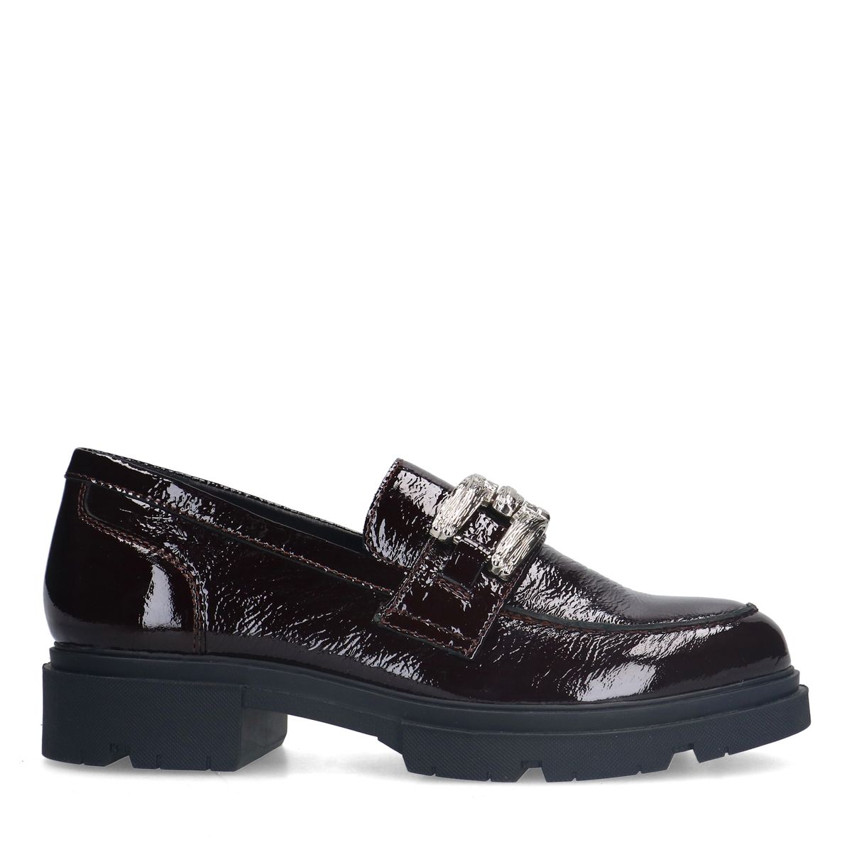 Bordeaux rode lakleren loafers