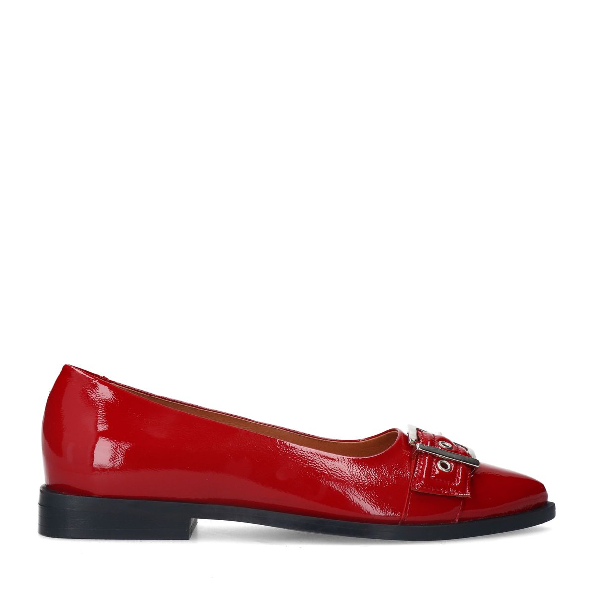 Rode leren loafers