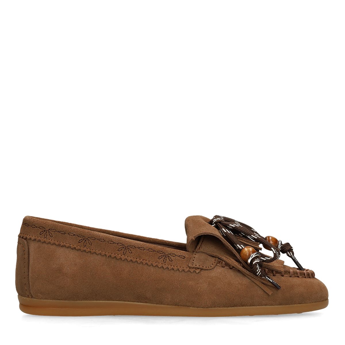 Manfield Cognac Suède Loafers Met Veters