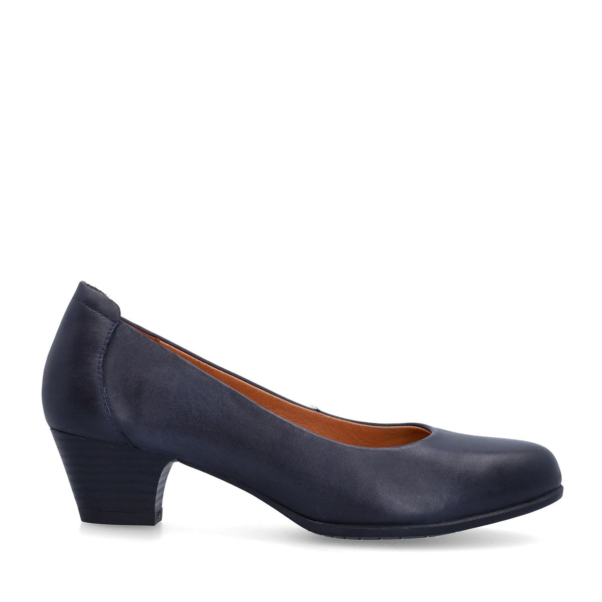 Donkerblauwe leren pumps