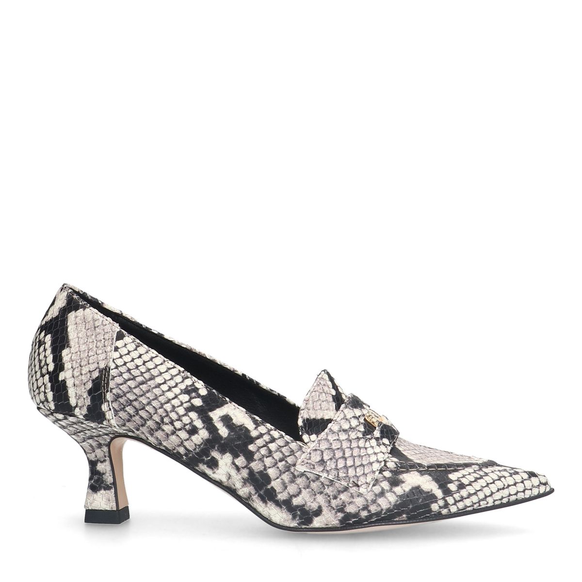 Slangenprint leren pumps