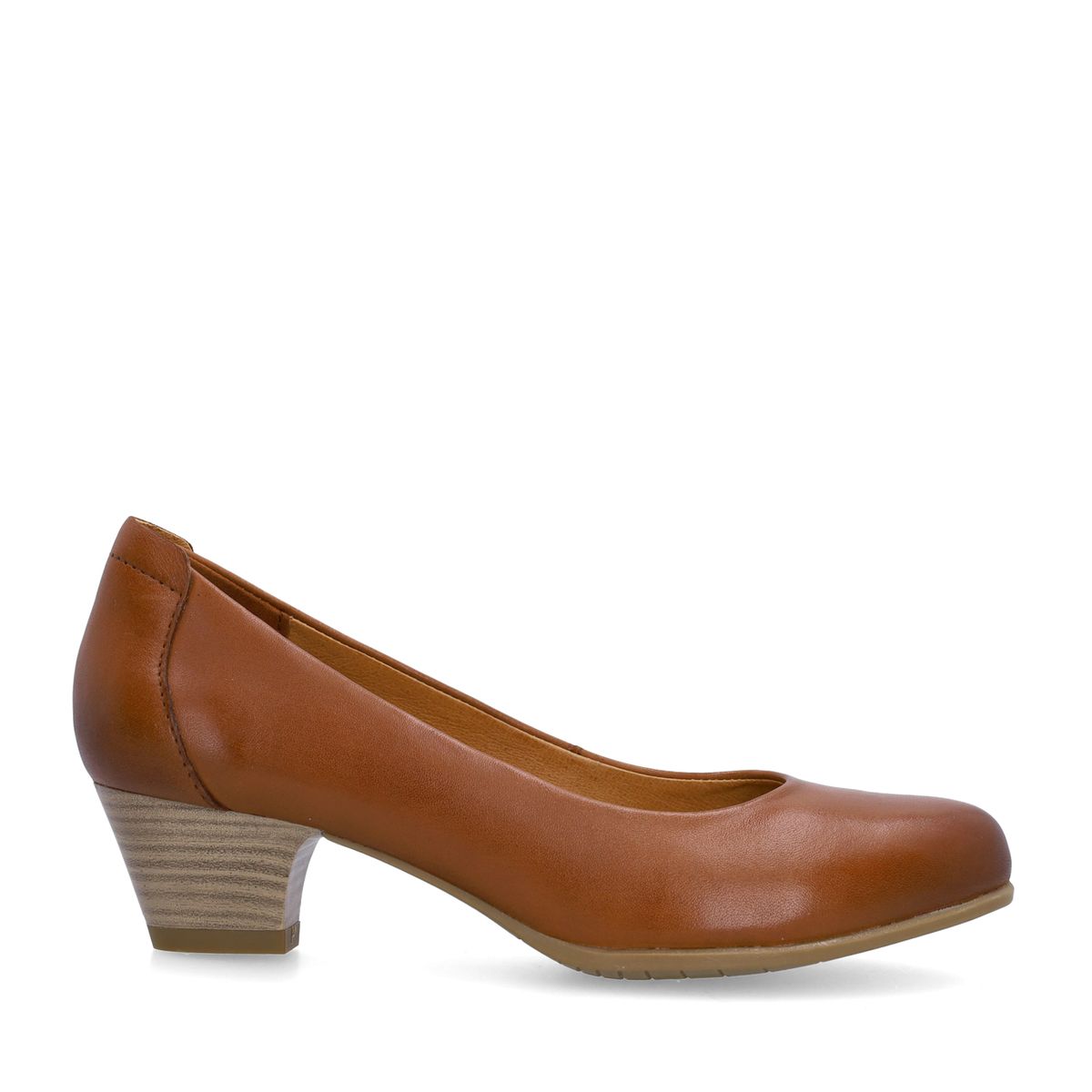 Cognac leren pumps