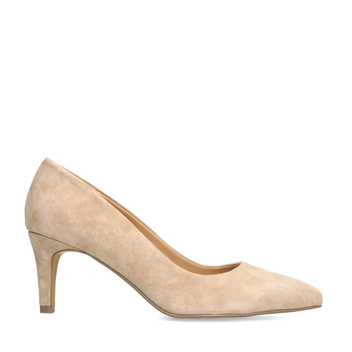 Beige suède pumps