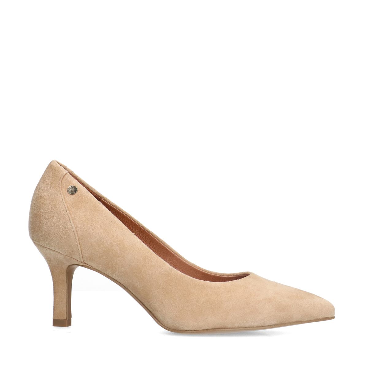 Beige suède pumps