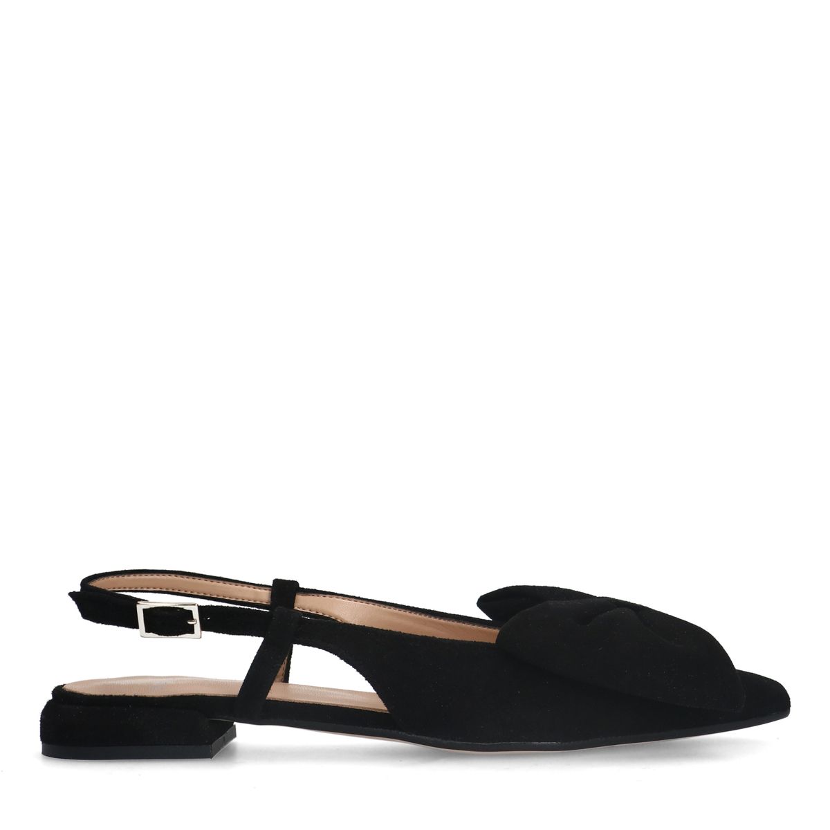 Zwarte suède slingbacks