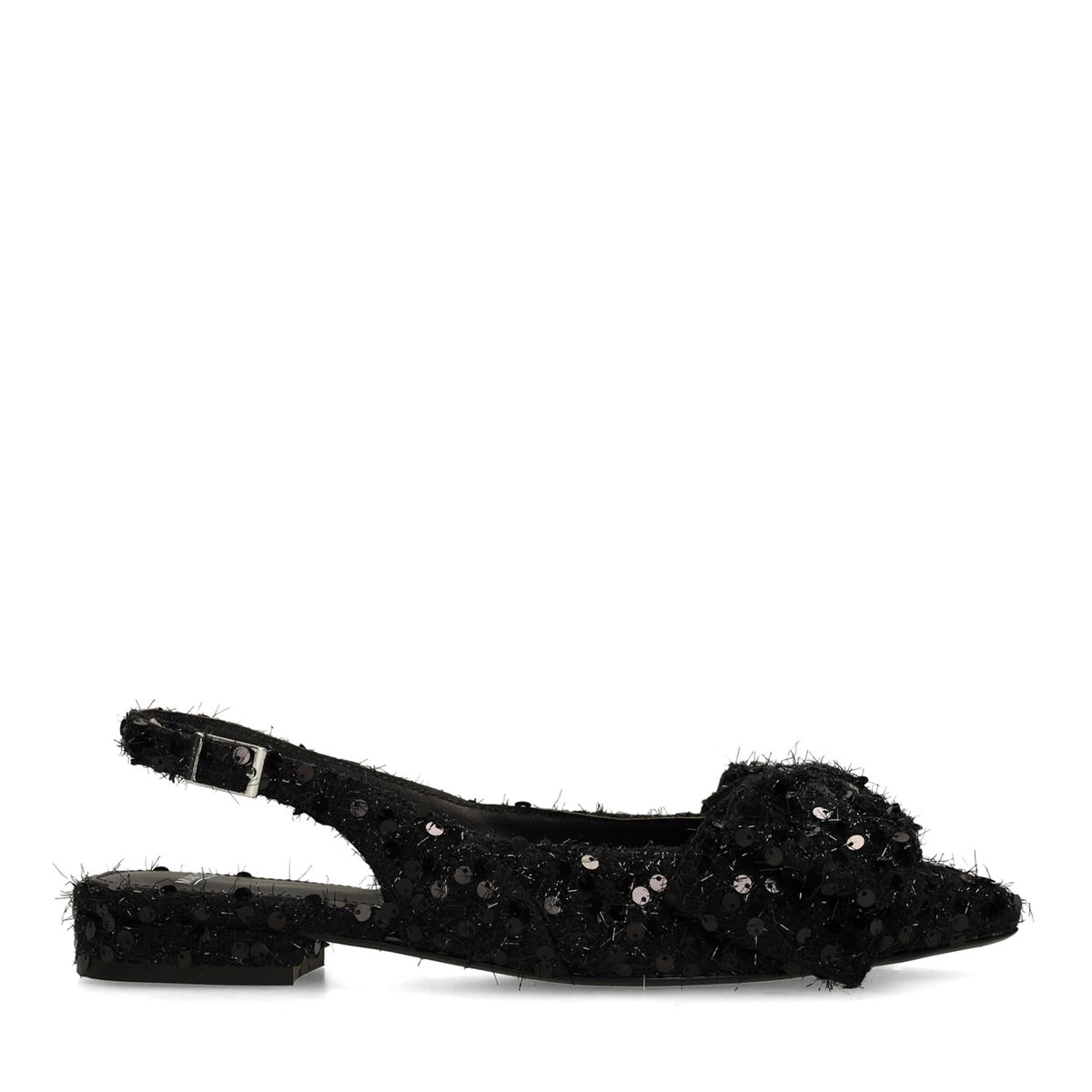 Zwarte glitter slingbacks
