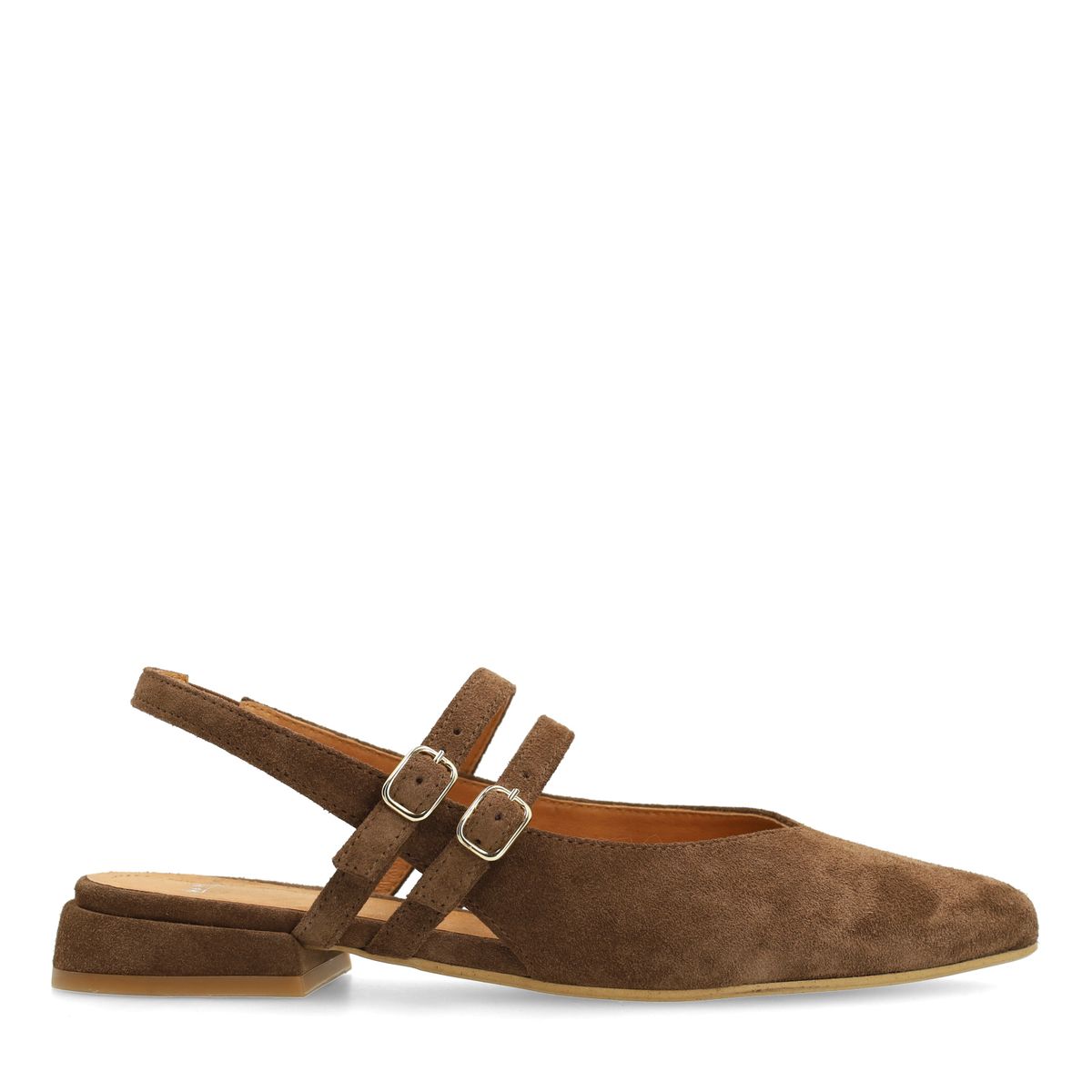 Manfield X Gabriela - Braune Veloursleder-Slingbacks