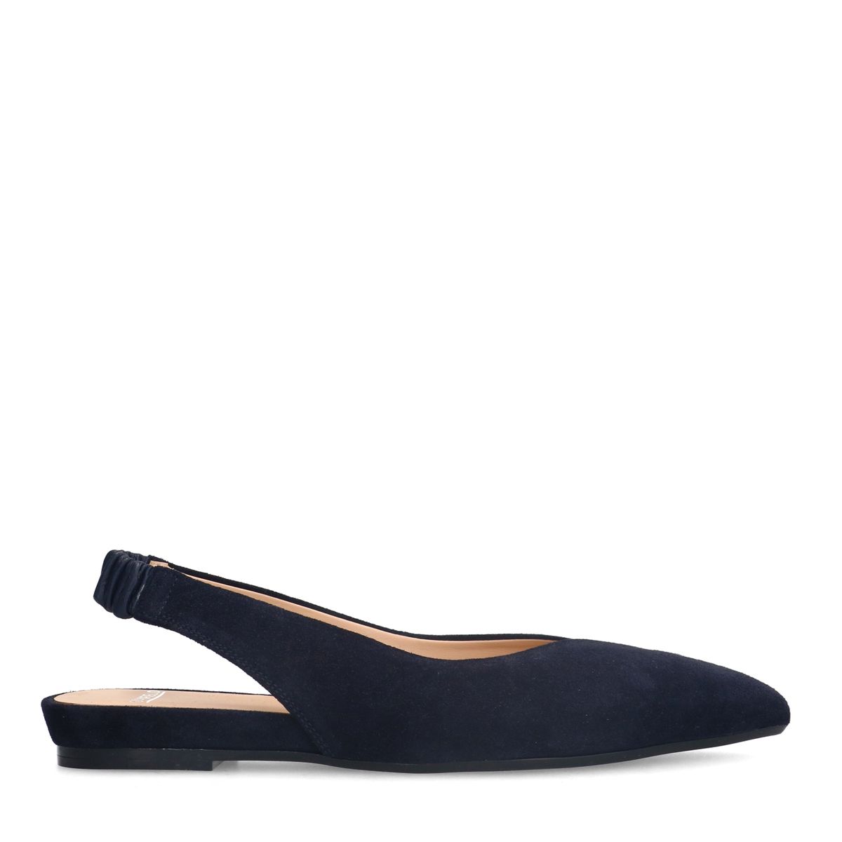 Manfield Navy suède slingbacks