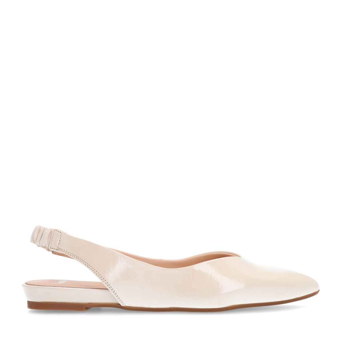 Off white glanzende leren slingbacks