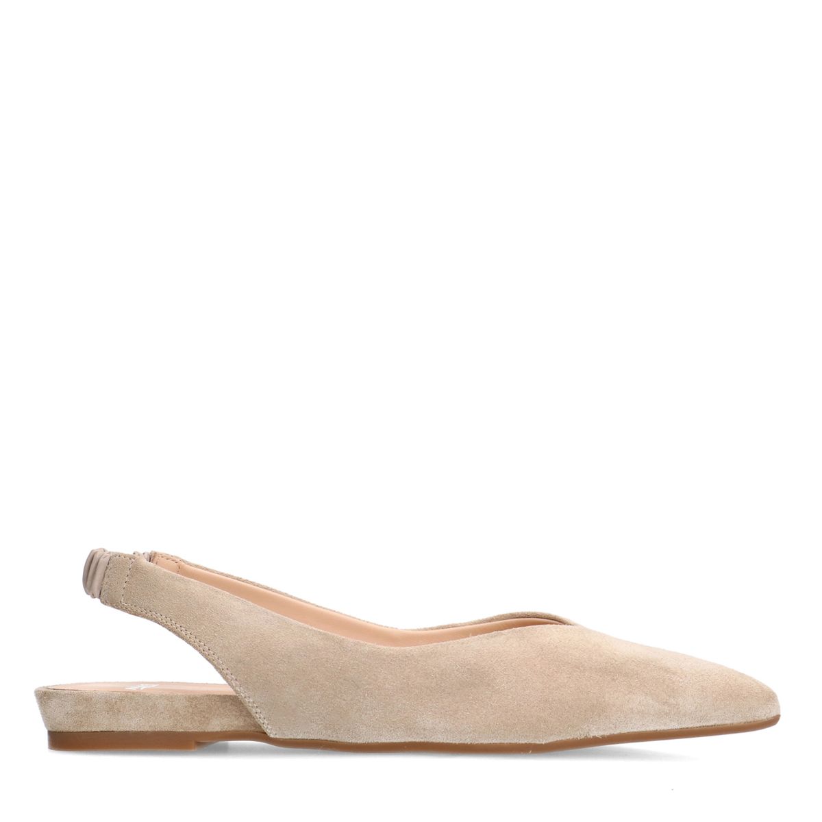 Beige suède slingback ballerina's