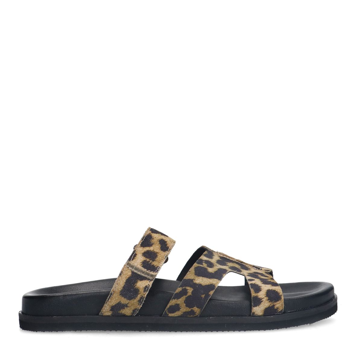 Leopard slippers met bandje