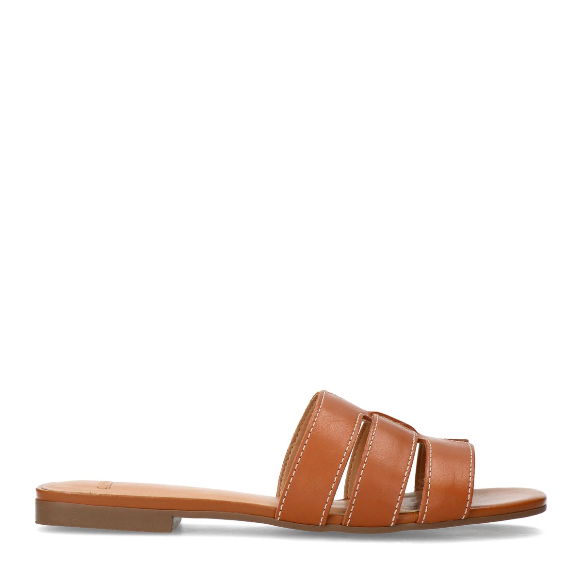 Cognac leren slippers