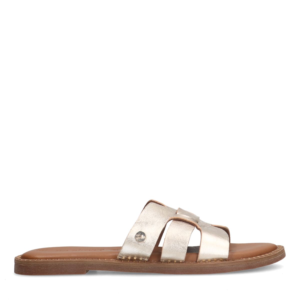 Gouden leren slippers