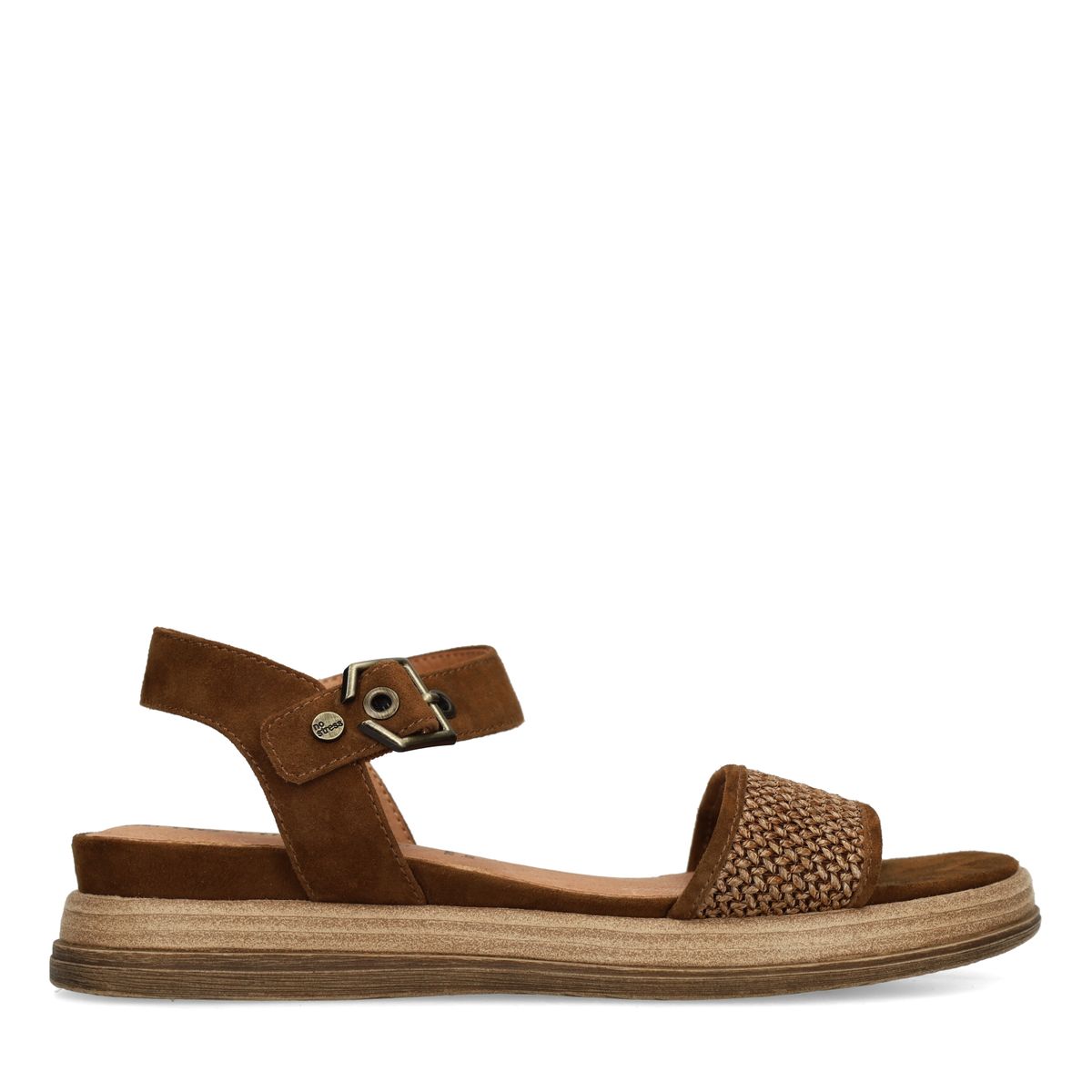 No Stress Braune Plateausandalen Aus Leder