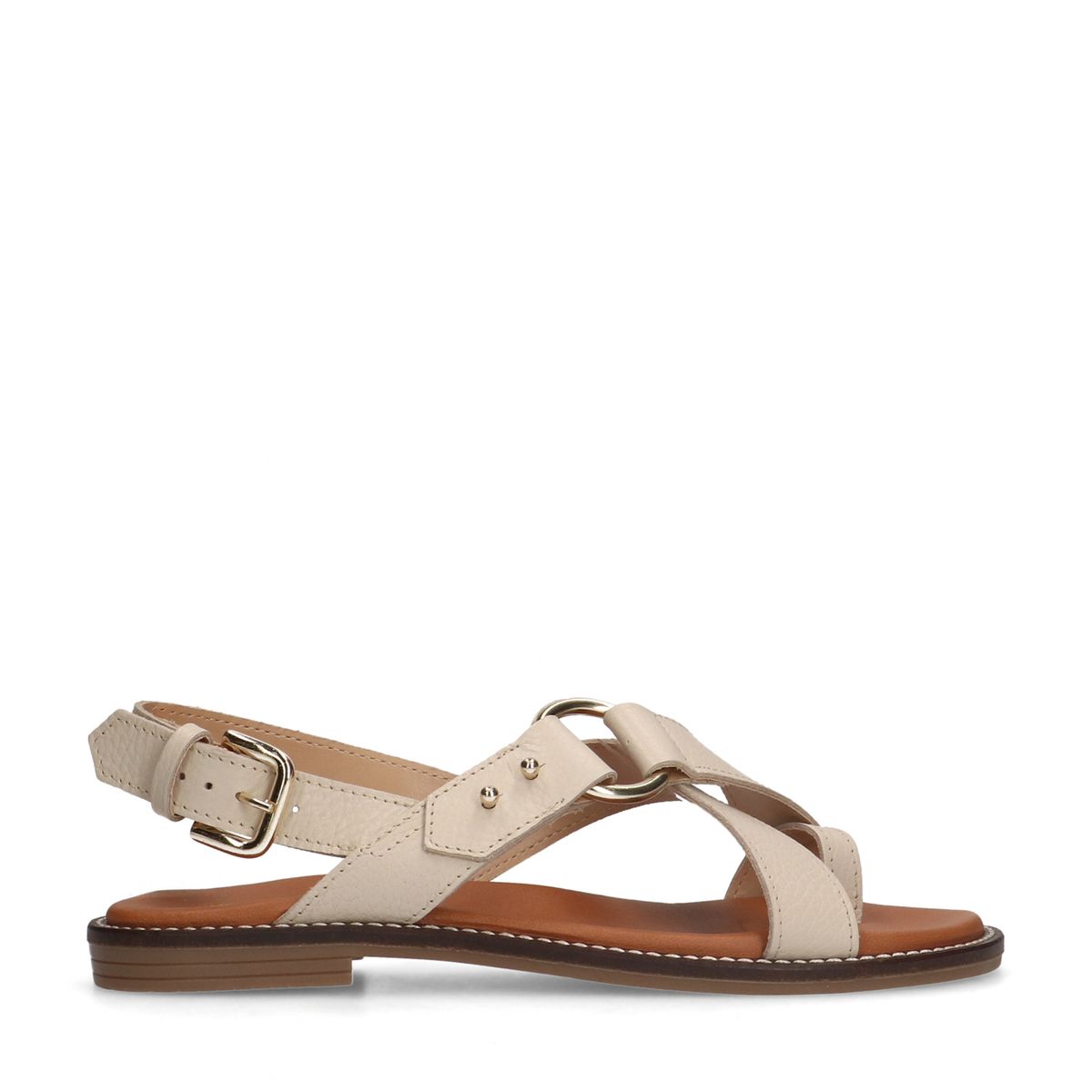 Witte leren sandalen