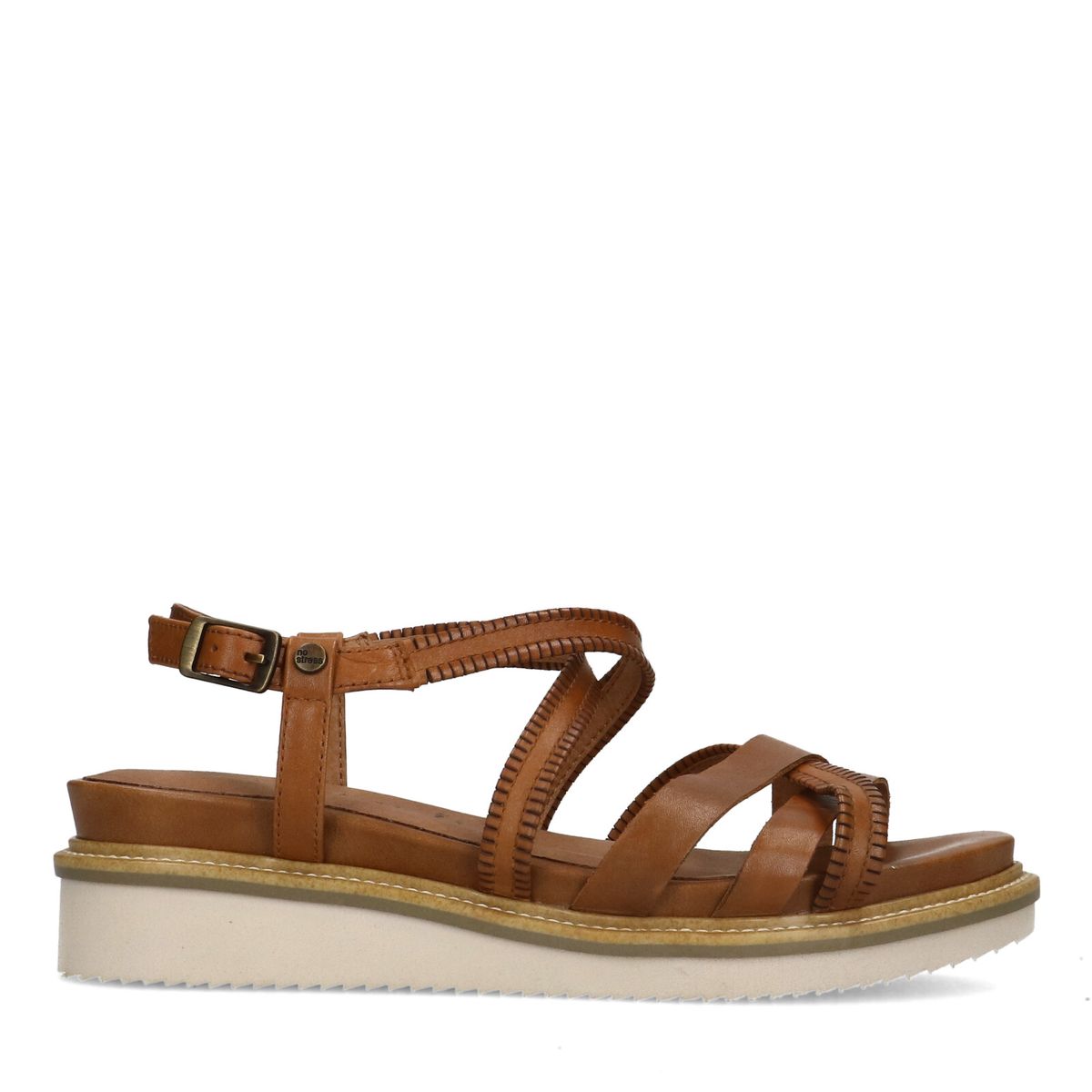 Cognac leren sandalen met bandjes