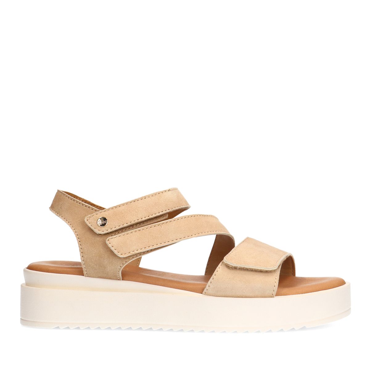 No stress Beige suède sandalen