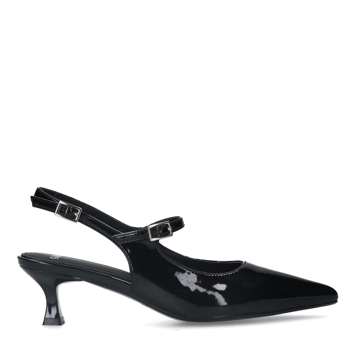 Zwarte lak slingbacks