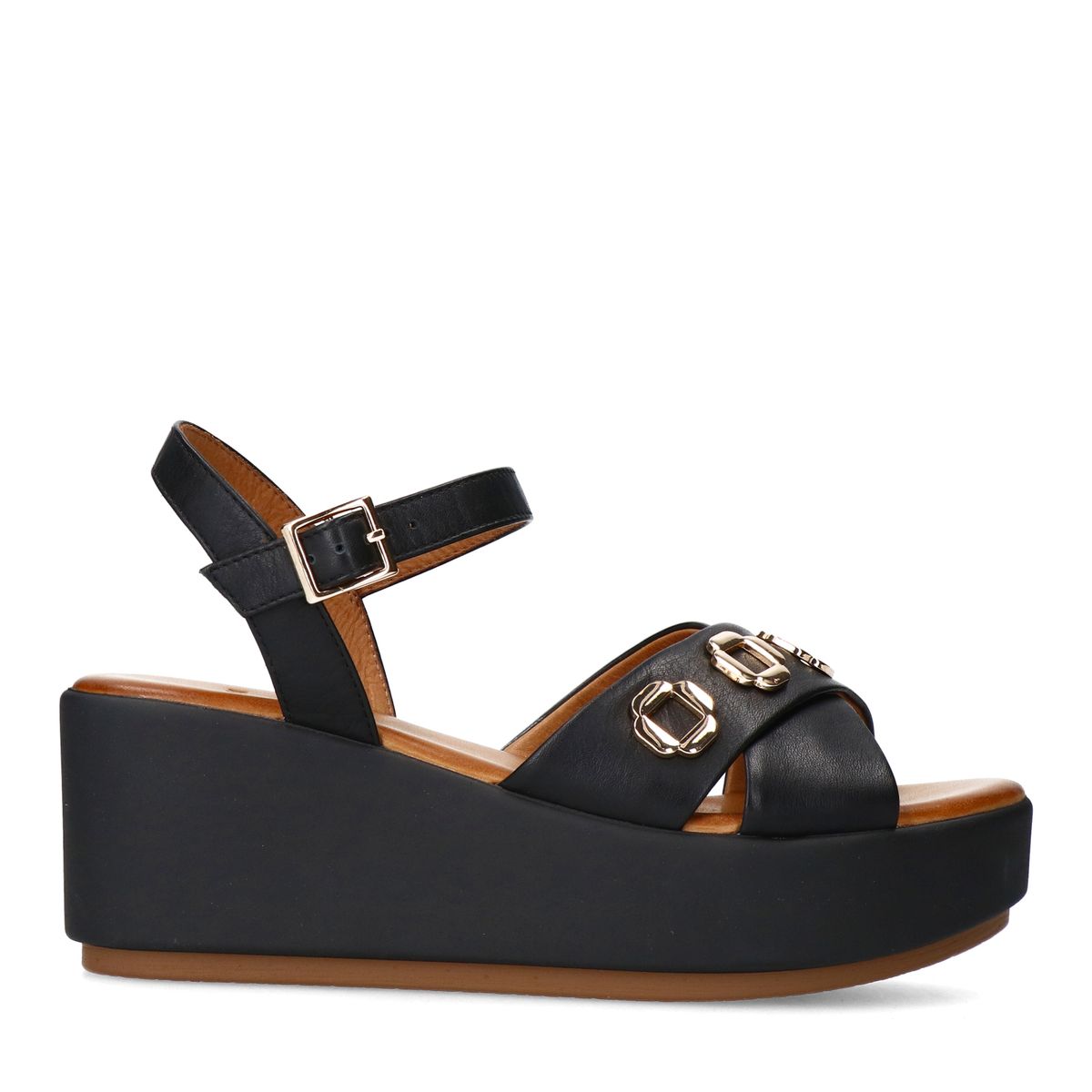 Zwarte leren sleehakken