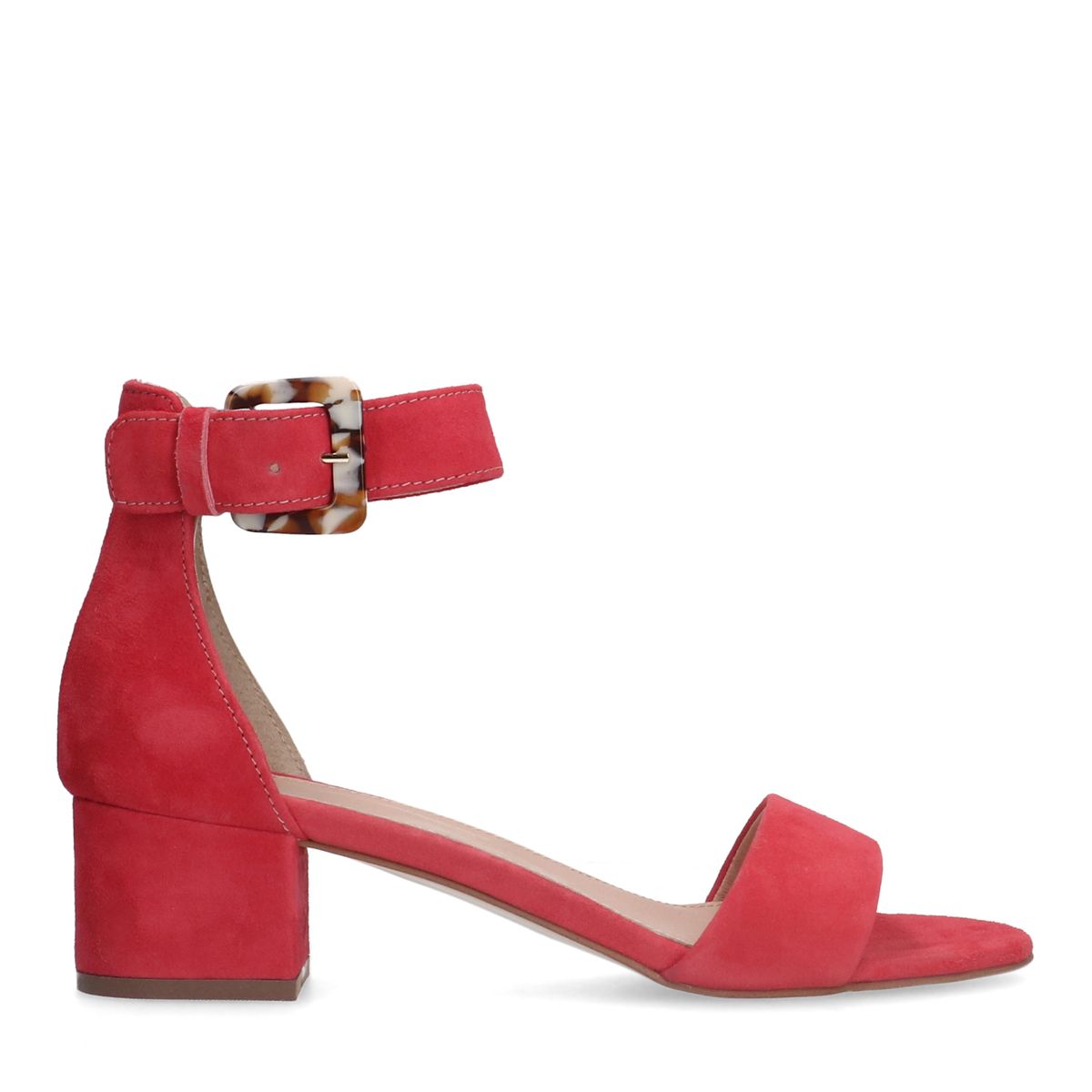 Roze suède sandalen met hak