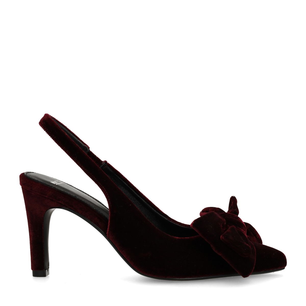 Manfield Bordeauxrote Slingbackpumps Aus Veloursleder