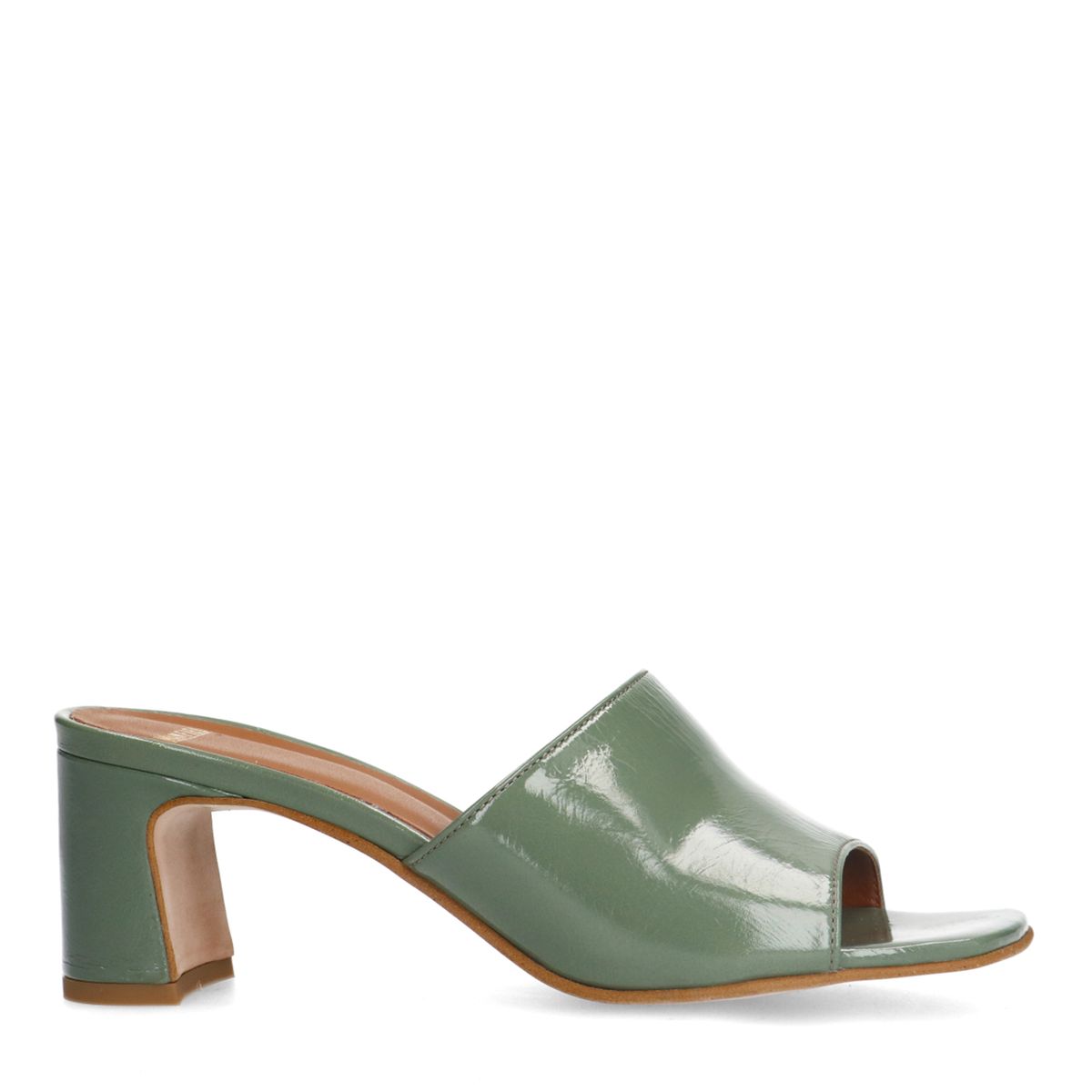 Groene lakleren sandalen met hak