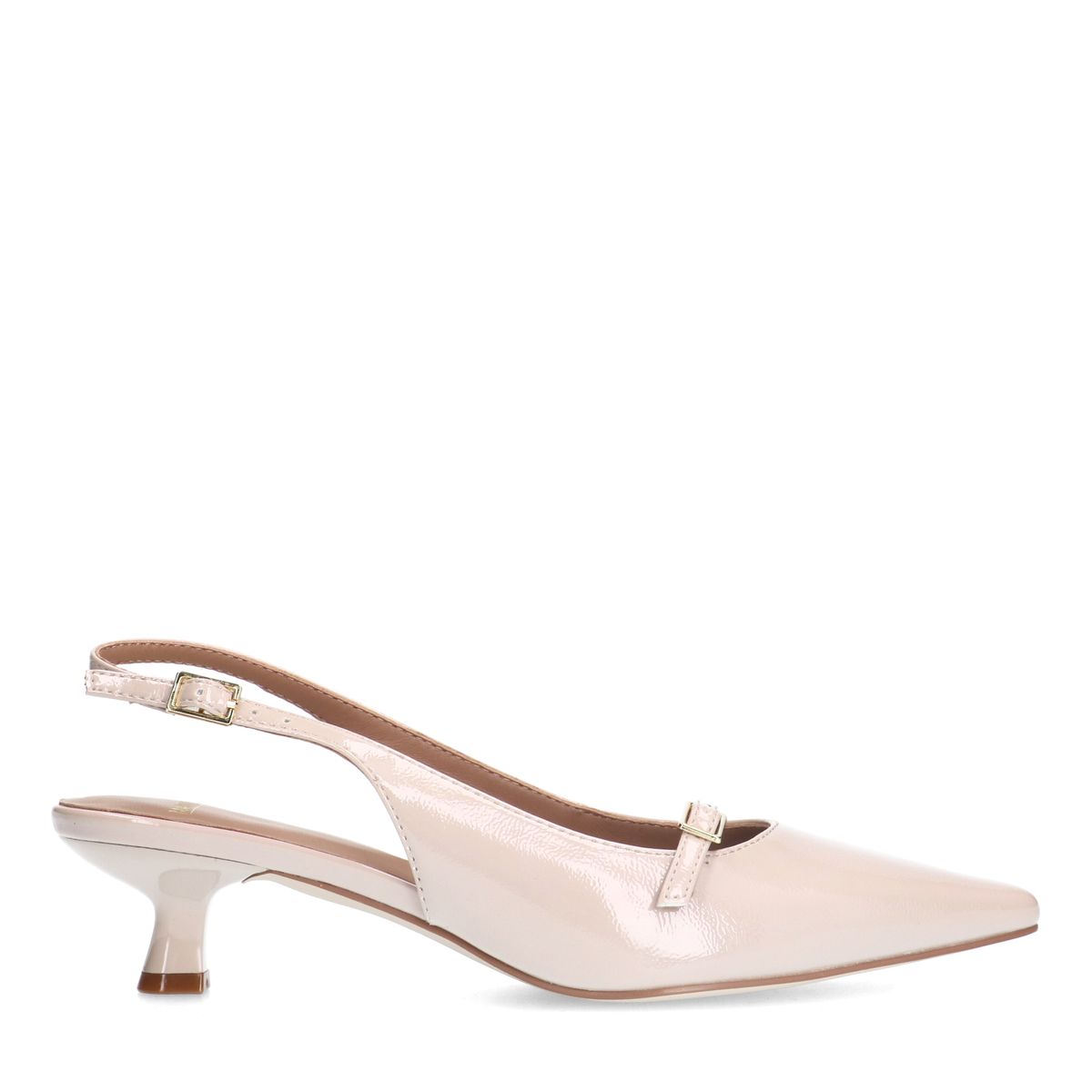 Beige lak slingbacks