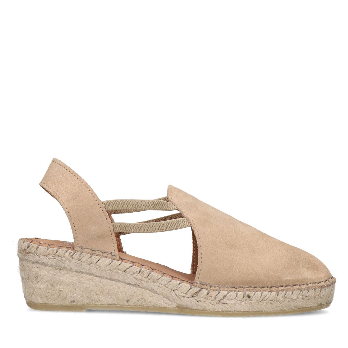 Beige suède sleehakken